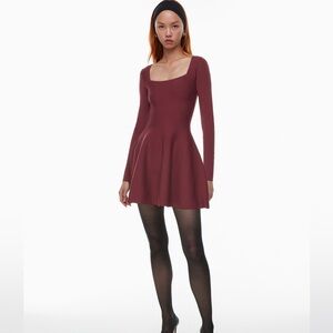 Babaton burgundy Long Sleeve Dress